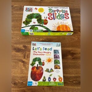 Eric Carle Very Hungry Caterpillar Surprise Slides & Let's Feed Games Bundle